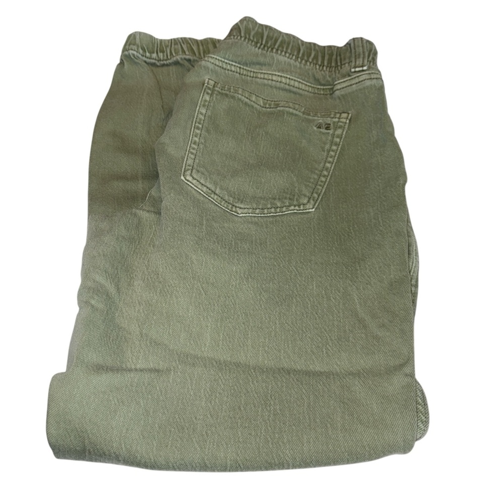 American Eagle pants denim joggers 4 pockets button/zip/drawstring Size 2 Reg